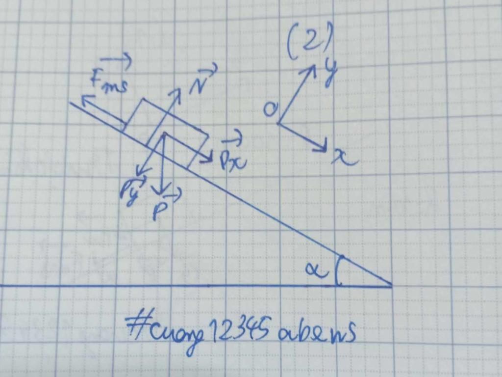 Một vật đang chuyển động Trên đường ngang với vận tốc 20m/s Thì trượt lên một cái dốc dài 100m, cao 10m. Biết hệ số ma sát giữa vật và mặt dốc là \mu = 0, 05 (ảnh 2)
