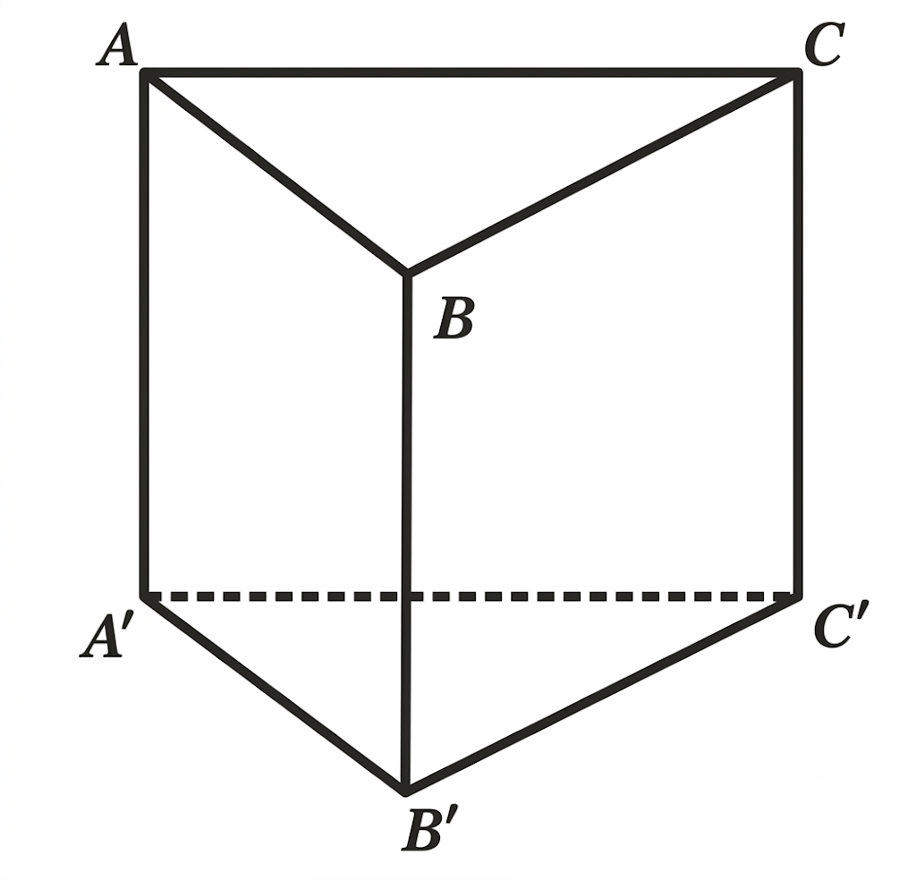 Cho hình lăng trụ tam giác ABC.A'B'C'. Vectơ nào sau đây cùng hướng với vecto AB? (ảnh 1)