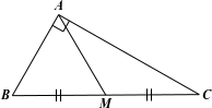 Cho tam giác ABC vuông tại A, AM là đường trung tuyến. Biết BC = 10 cm, độ dài đoạn AM là: (ảnh 1)