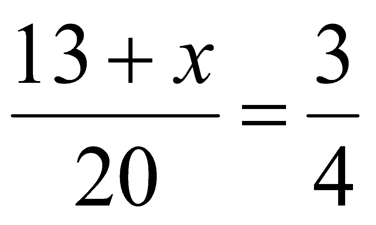 Tính giá trị của x: (13+x)/20 = 3/4 (ảnh 1)