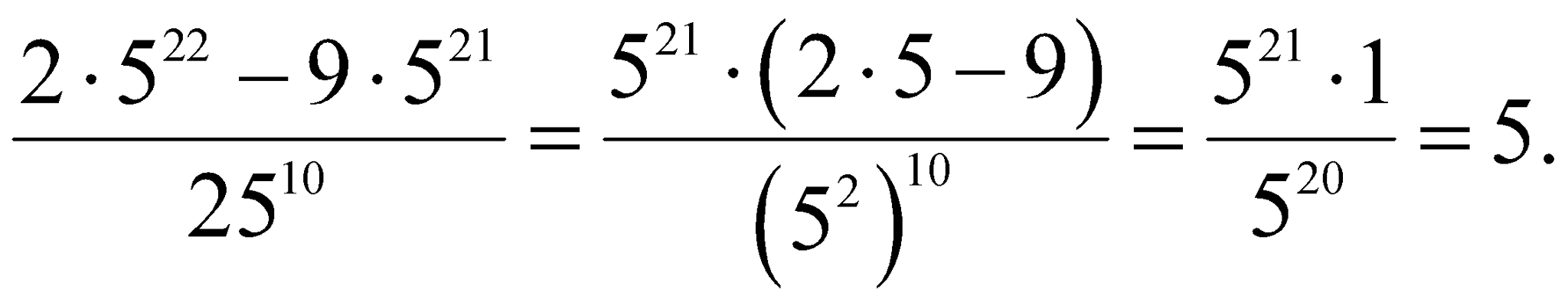 Thực hiện phép tính: (2.5^22 - 9.5^21)/25^10 (ảnh 2)
