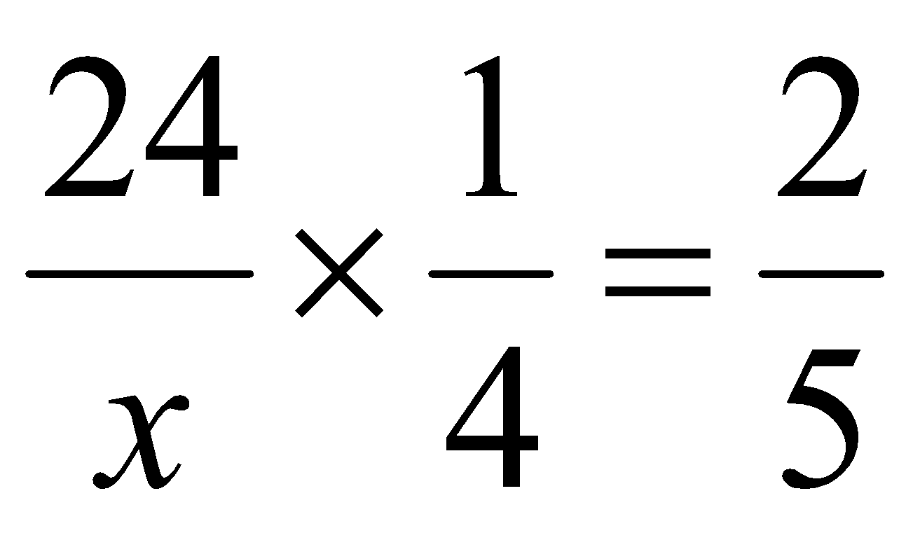 Tìm giá trị của x: 24/x x 1/4 = 2/5 (ảnh 2)