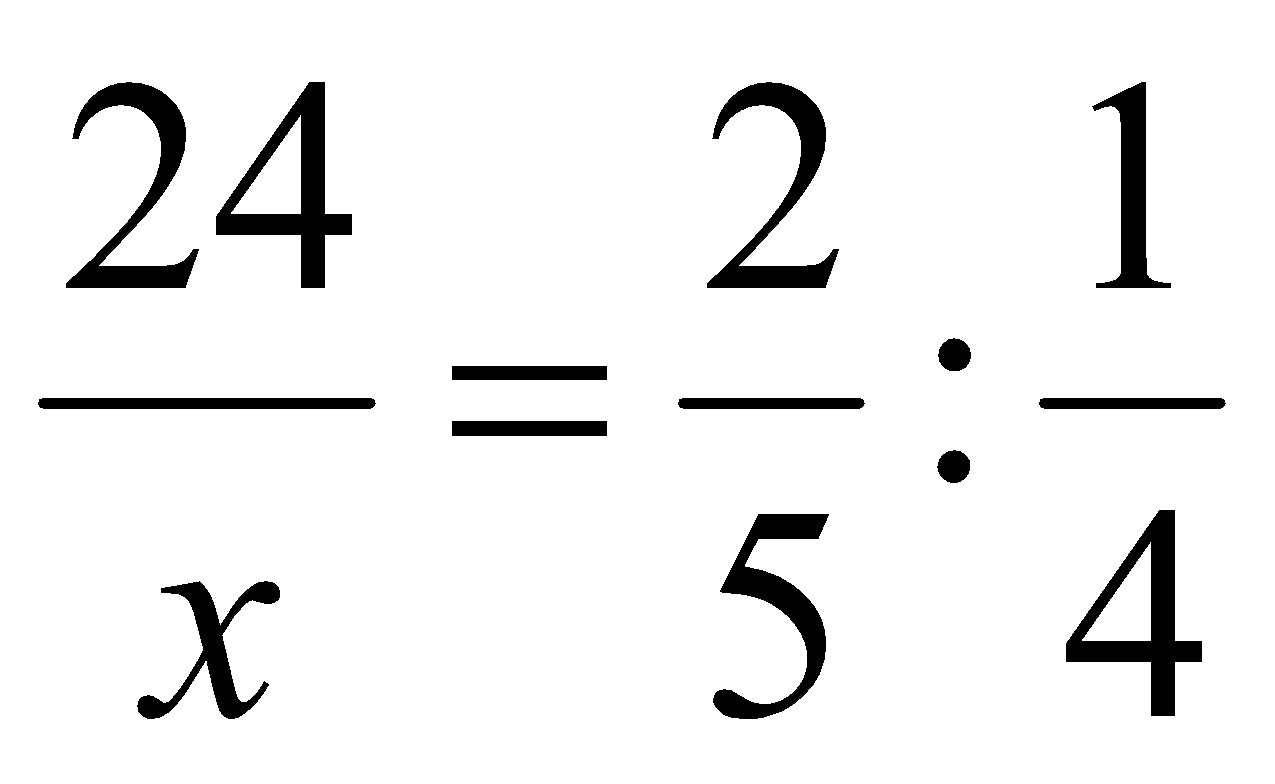 Tìm giá trị của x: 24/x x 1/4 = 2/5 (ảnh 3)