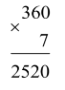 Đặt và tính 360 × 7 = ? (ảnh 1)