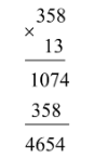 Đặt và tính 358 x 13 = ? (ảnh 2)