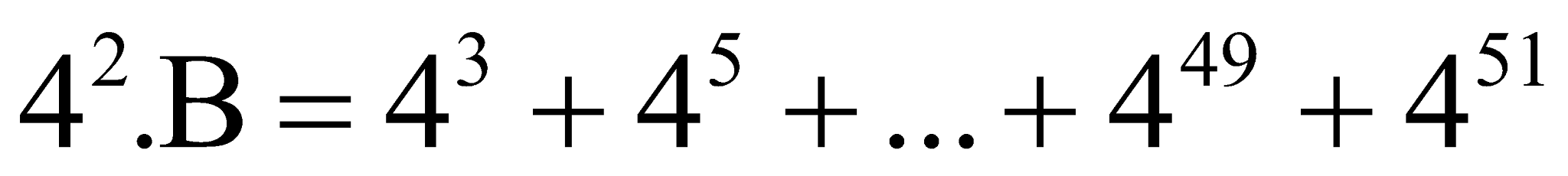 Tính giá trị của biểu thức: B = 4 + 4^3 + 4^5 + ... + 4^49 (ảnh 3)