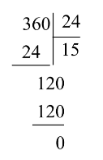 Đặt và tính 360 : 24 = ? (ảnh 1)