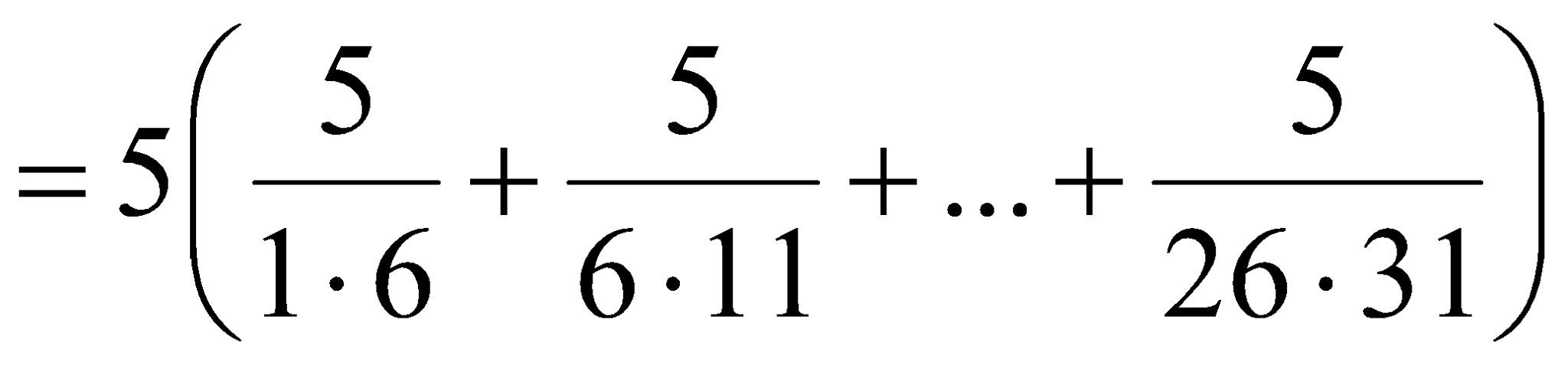 Tính giá trị biểu thức: C = 5^2/(1.6) + 5^2/(6.11) + ... + 5^2/(26.31) (ảnh 3)