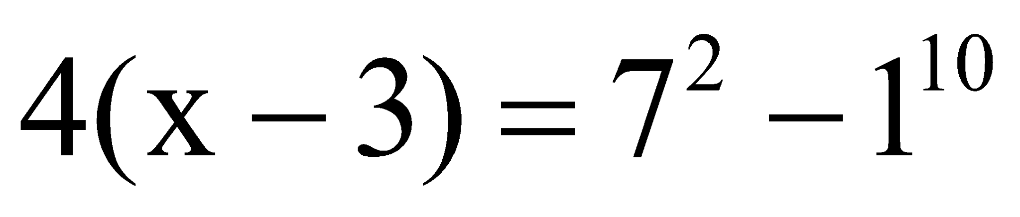 Tìm giá trị của x biết: 4(x-3) = 7^2 - 1 ^10 (ảnh 2)