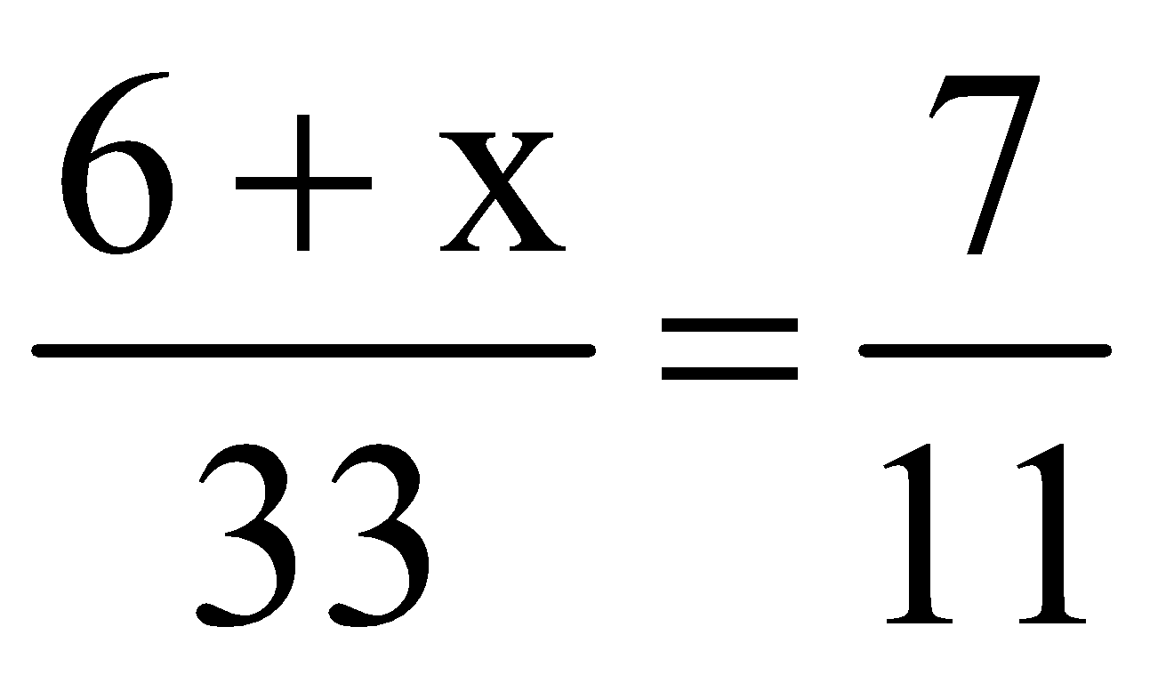 Tìm giá trị của x biết (6+x)/33 = 7/11 (ảnh 2)