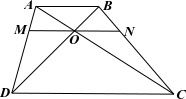 Cho hình thang ABCD (AB // CD, AB < CD). Gọi O là giao điểm của hai đường chéo AC và BD. Qua O kẻ đường thẳng song song với AB, cắt hai cạnh bên AD và BC lần lượt tại M và N. Khẳng định nào (ảnh 1)