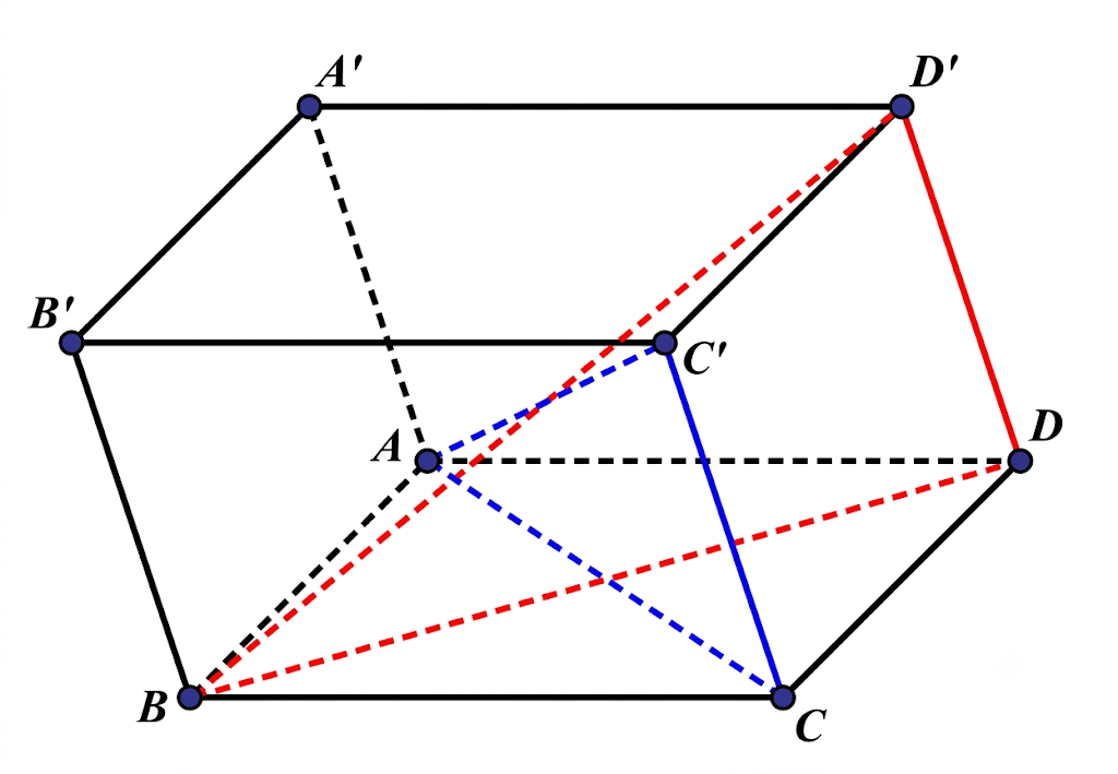 Cho hình hộp ABCD.A'B'C'D'. Khẳng định nào sau đây sai? (ảnh 1)
