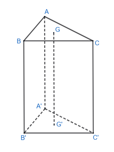 Cho hình lăng trụ tam giác ABC.A'B'C'. Xét phép chiếu song song lên mặt phẳng (A'B'C') theo phương chiếu AA'. Xét tính đúng/sai của các mệnh đề sau: (ảnh 1)