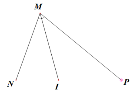 Cho tam giác MNP có chu vi bằng 40 cm, MN = 10 cm, MP = 15 cm. Tia phân giác của góc M cắt cạnh NP tại I. Xét tính đúng/sai của các khẳng định sau: (ảnh 1)