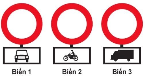 Biển nào xe mô tô hai bánh được đi vào?
 (ảnh 1)