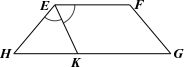 Cho hình thang cân EFGH (EF // GH). Vẽ tia phân giác EK (K thuộc cạnh HG). Biết góc EKH = 65 độ Tính số đo góc G (đơn vị: độ). (ảnh 1)