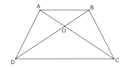 Cho hình thang cân ABCD (AB // CD, AB < CD). Gọi O là giao điểm của hai đường chéo AC và BD. Xét tính đúng/sai của các khẳng định sau: (ảnh 1)