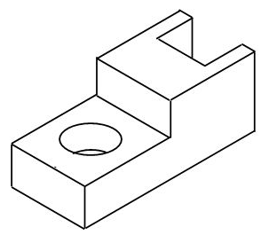 Vẽ hình chiếu trục đo của vật thể Gá lỗ tròn: (ảnh 2)