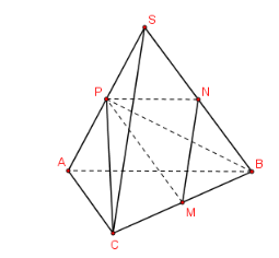 Cho tứ diện S.ABC có SA = SB = SC = AB = AC = a; BC = a căn 2. M, N, P lần lượt là trung điểm của BC, SB, SA. Các mệnh đề sau đúng hay sai? (ảnh 1)