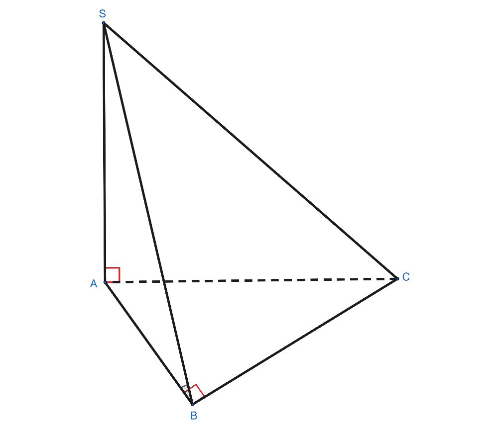 Cho hình chóp S.ABC có đáy ABC là tam giác vuông tại B có AB = 4, BC = \(4\sqrt 3 \)Cạnh bên SA vuông góc với mặt phẳng đáy. Biết góc giữa hai mặt phẳng (SBC) và (ABC) bằng 60°. Tính độ dài c (ảnh 1)