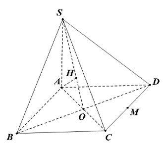 Cho hình chóp S.ABCD có đáy ABCD là hình vuông cạnh a. Cạnh bên SA = 2a và SA vuông góc với đáy. Gọi M là trung điểm của CD. Xét tính đúng sai của các khẳng định sau:  (ảnh 1)