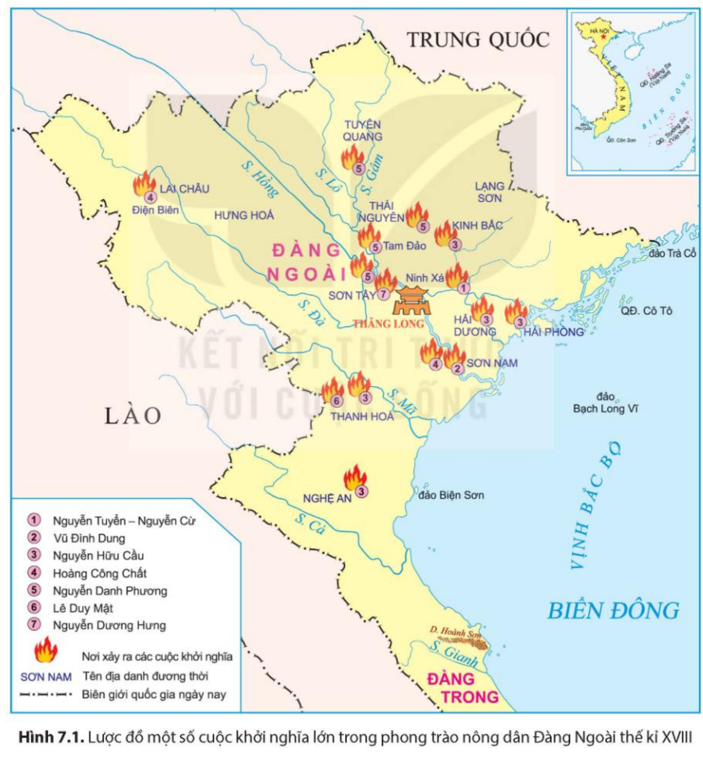 Quan sát lược đồ sau đây rồi chọn đúng (ghi Đ)/ sai (ghi S) ở các nhận định a), b), c), d)

Nhận định Đ/S (ảnh 1)