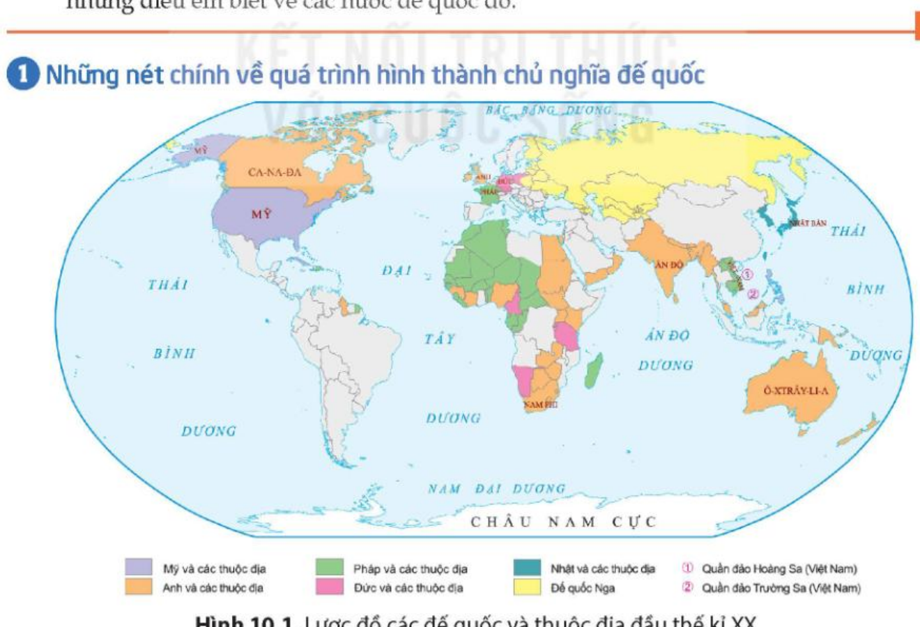 Quan sát lược đồ sau đây rồi chọn đúng (ghi Đ)/ sai (ghi S) ở các nhận định a), b), c), d)

Hình 10.1. Lược đồ các đế quốc và thuộc địa đầu thế kỉ XX (ảnh 1)