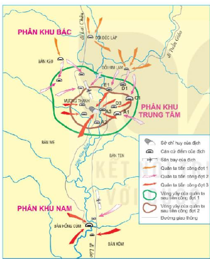 Cho lược đồ lịch sử
Lược đồ diễn biến chính chiến dịch Điện Biên Phủ (ảnh 1)