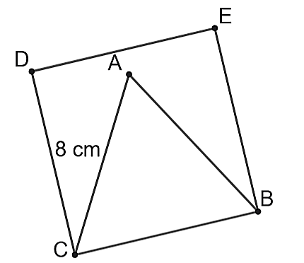 Cho tam giác ABC đều như hình vẽ:

Trên đường thẳng vuông góc với BC tại B, lấy điểm E sao cho BE = BC. Trên đường thẳng vuông góc với BC tại C, lấy điểm D sao cho điểm D nằm cùng một bên với (ảnh 3)