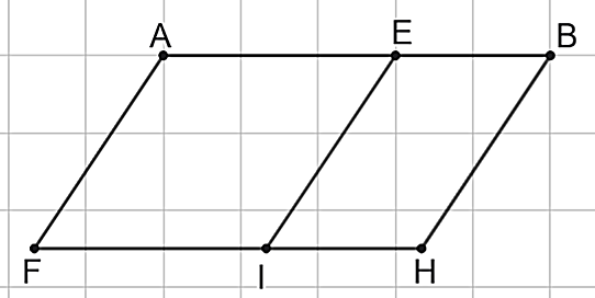 Cho tứ giác ABHF và điểm E như hình vẽ:

Biết rằng mỗi ô vuông có cạnh là 3 cm và AE = AF. Điểm I nằm trên cạnh FH sao cho AEIF là hình thoi. Xét tính đúng/sai của mỗi khẳng định sau: (ảnh 2)