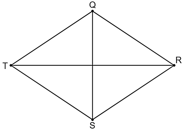 Cho hình vẽ sau:

Biết rằng tam giác TQS và tam giác QSR là các tam giác đều.
Xét tính đúng/sai của mỗi khẳng định sau: (ảnh 1)