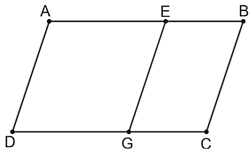 Vẽ đoạn thẳng CD = 5 cm. Trên đường thẳng đi qua C lấy điểm B sao cho BC = 3 cm. Qua B vẽ đường thẳng song song với CD, qua D vẽ đường thẳng song song với BC, hai đường thẳng này cắt nhau tại (ảnh 1)