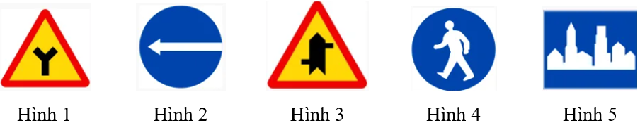 Cho các biển báo giao thông trong các hình sau:

Xét tính đúng/sai của mỗi khẳng định sau: (ảnh 1)