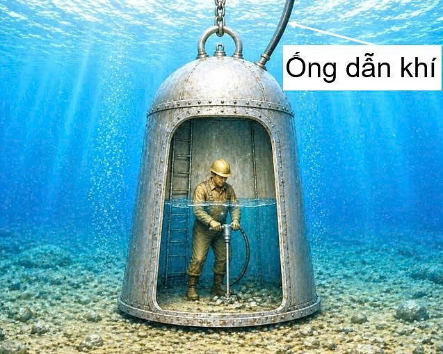 Chuông lặn là thiết bị dùng trong xây dựng và khảo sát dưới nước, cho phép con người làm việc dưới đáy hồ hoặc biển nhờ giữ lại một lớp không khí bên trong để ngăn nước tràn vào hoàn toàn.
Mộ (ảnh 1)