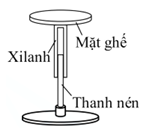 Một chiếc ghế nâng hạ bằng khí thông qua chuyển động lên xuống của xi lanh nối với mặt ghế. Thanh nén khí cố định trên đế bịt kín một lượng khí trong xi lanh (như hình vẽ). Bỏ qua ma sát giữa (ảnh 1)