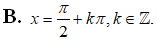Phương trình sin2x-2cosx=0 có họ nghiệm là (ảnh 4)