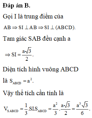 Cho hình chóp S.ABCD có đáy ABCD là hình vuông cạnh a (ảnh 1)