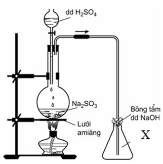 Cho hình vẽ mô tả thí nghiệm điều chế khí X trong phòng thí nghiệm : Trong  điều kiện