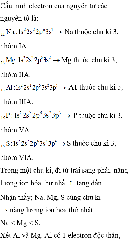 Ảnh Hưởng Của Năng Lượng Ion Hóa Đến Tính Chất Hóa Học