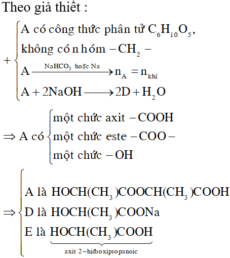 Khi Cho Chất Hữu Cơ A Co Cong Thức Phan Tử C6h10o5 Va Khong Vietjack Com