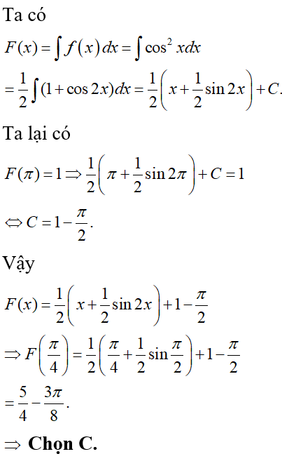 Nguyên hàm của cos 2x: Cách tính, Công thức và Bài tập thực hành