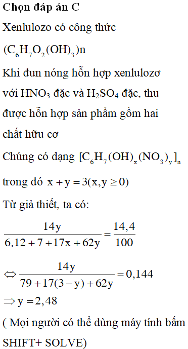 Xenlulozo và H2SO4 Đặc