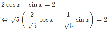 Giải các phương trình sau 2cosx - sinx = 2 (ảnh 1)
