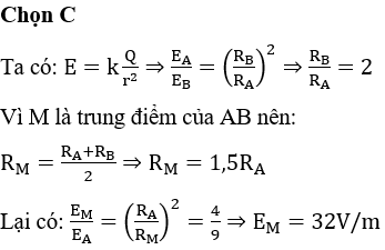 Cường độ điện trường tại trung điểm