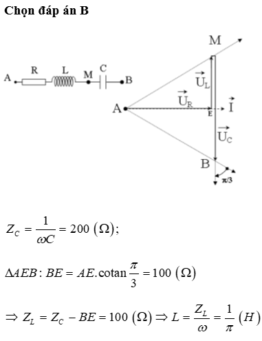 Đặt điện áp xoay chiều tần số 50 Hz vào hai đầu đoạn mạch AB gồm hai đoạn mạch (ảnh 1)