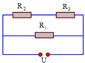Ba điện trở bằng nhau R1=R2=R3 mắc như hình vẽ. (ảnh 1)