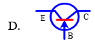 Kí hiệu tranzito p - n - p biểu diễn bằng hình nào dưới đây? (ảnh 4)