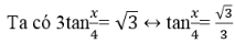 Tập nghiệm của phương trình 3tanx/4 = căn 3 trong khoảng [0;2pi) là: A.{2pi/3} B.{3pi/2} C.{pi/3;2pi/3} D.{pi/2; 3pi/2} (ảnh 1)