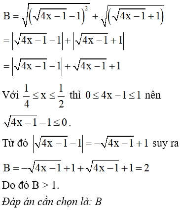 Cho biểu thức B=căn bậc hai của 4x-2.căn bậc hai của 4x-1 + căn 4x + 2 căn ( 4x- 1) (ảnh 2)