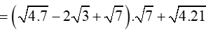 Kết quả của phép tính căn bậc hai của 28-2.căn bậc hai của 3+ căn bậc hai của 7 (ảnh 2)
